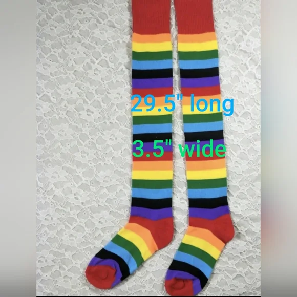 Rainbow Over-the-Knee Socks W - Picture 3 of 3